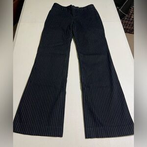 Dark Navy Pinstripe Wide Leg Trousers NO SIZE TAG